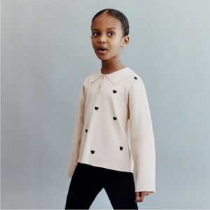 ZARA HEART KNIT POLO SHIRT